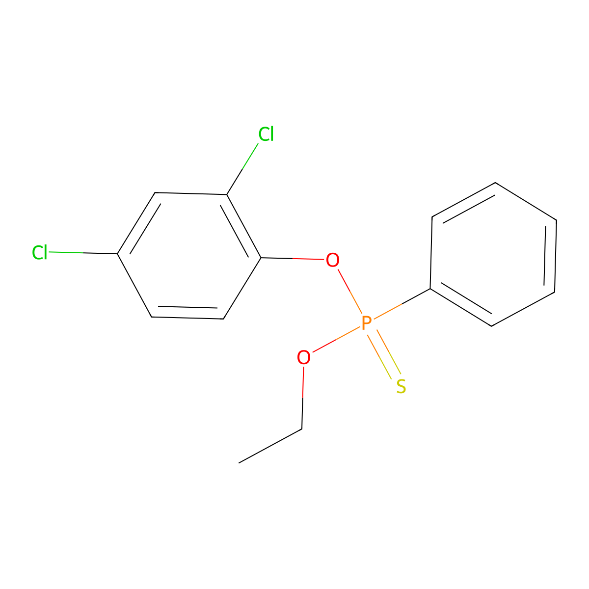 Phosphonothioic acid, phenyl-, O-(2,4-dichlorophenyl) O-ethyl ester molecular structure, CAS 3792-59-4