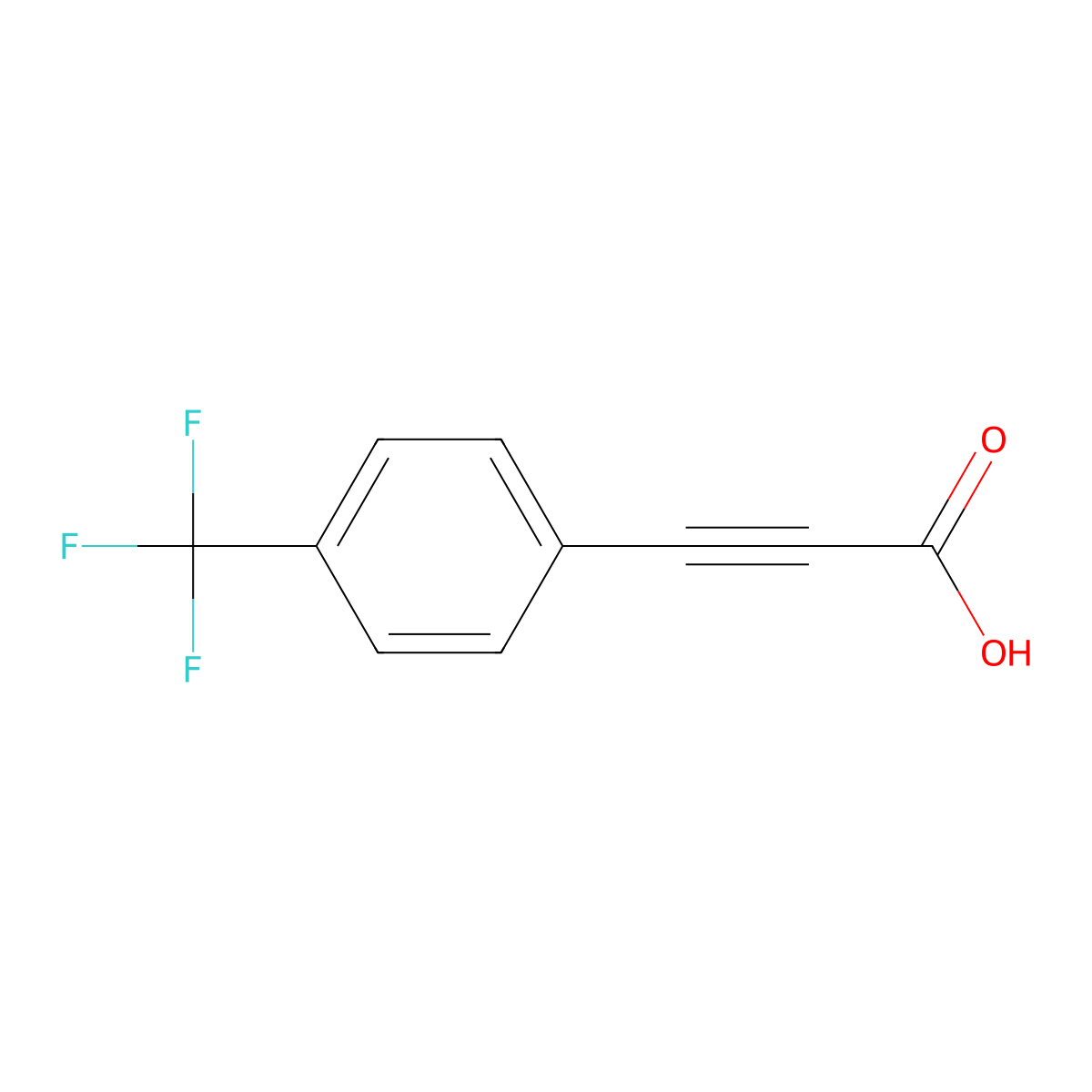 3-(4-(Trifluoromethyl)phenyl)prop-2-ynoic acid molecular structure, CAS 3792-88-9