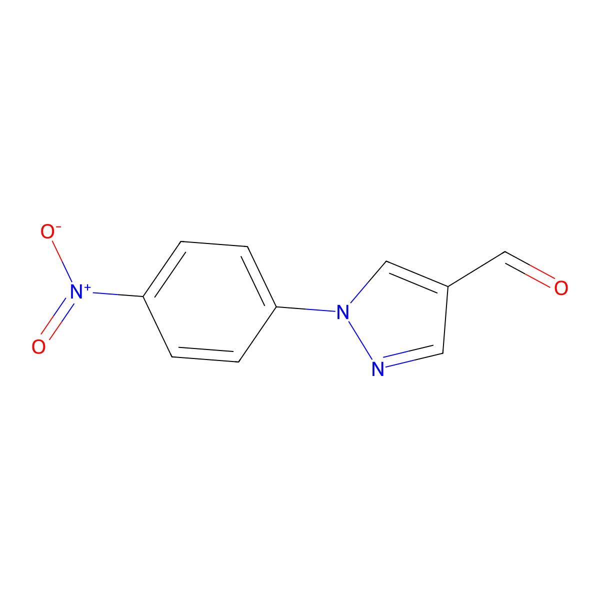 1-(4-nitrophenyl)-1H-pyrazole-4-carbaldehyde molecular structure, CAS 37921-21-4