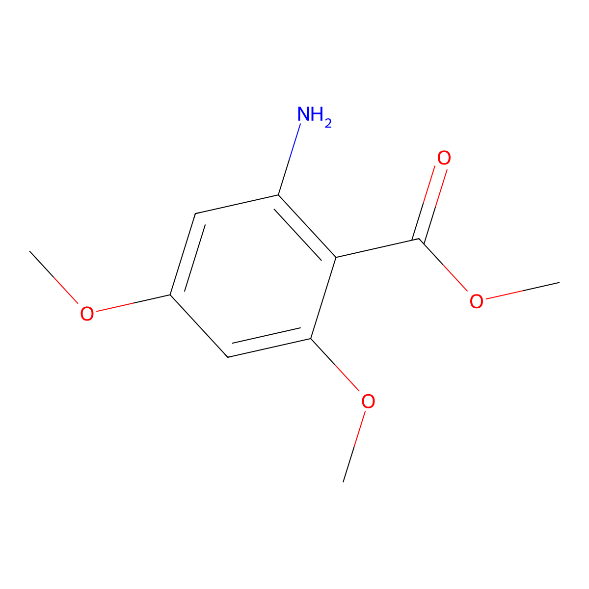 Methyl 2-amino-4,6-dimethoxybenzoate molecular structure, CAS 379228-26-9