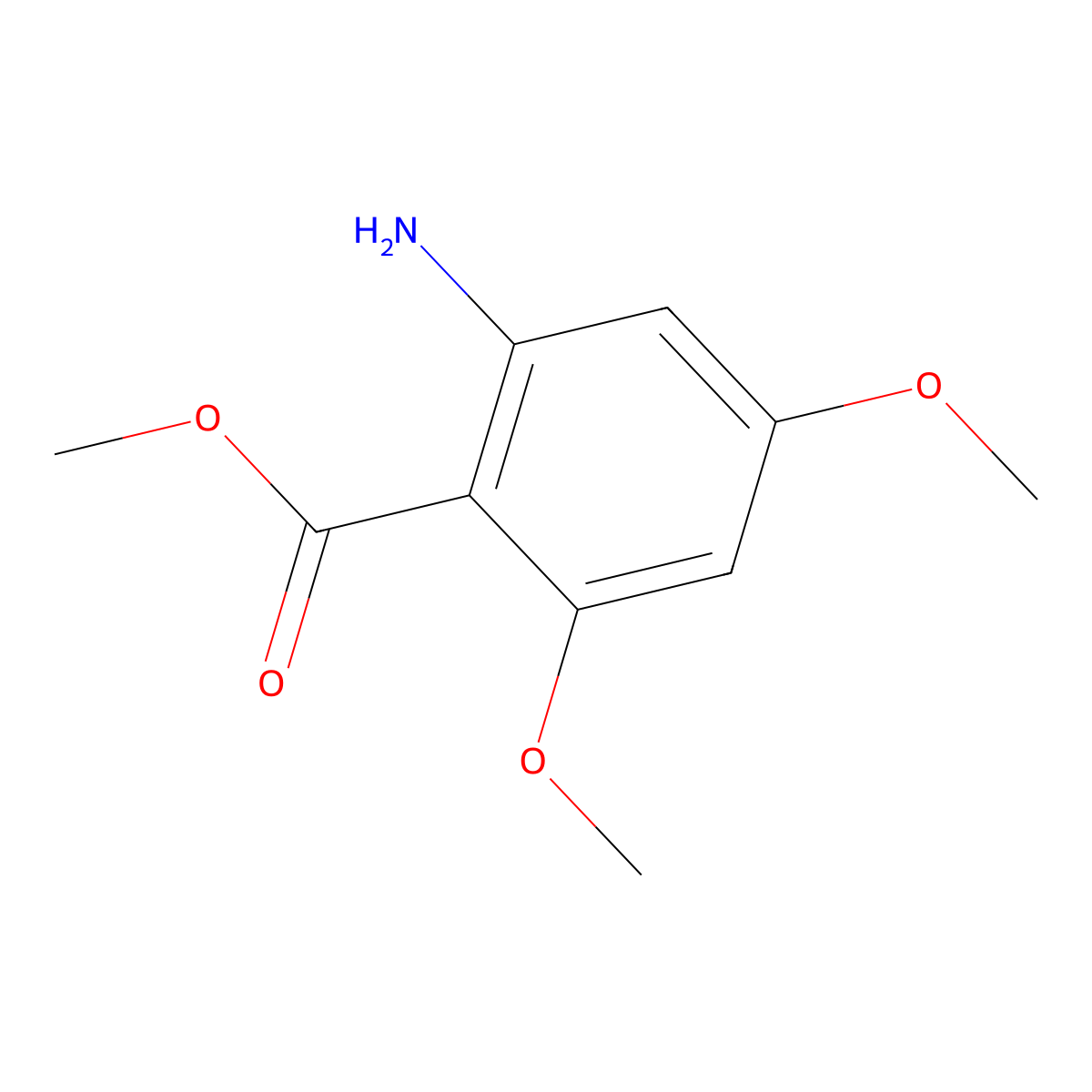 Methyl 2-amino-4,6-dimethoxybenzoate molecular structure, CAS 379228-26-9