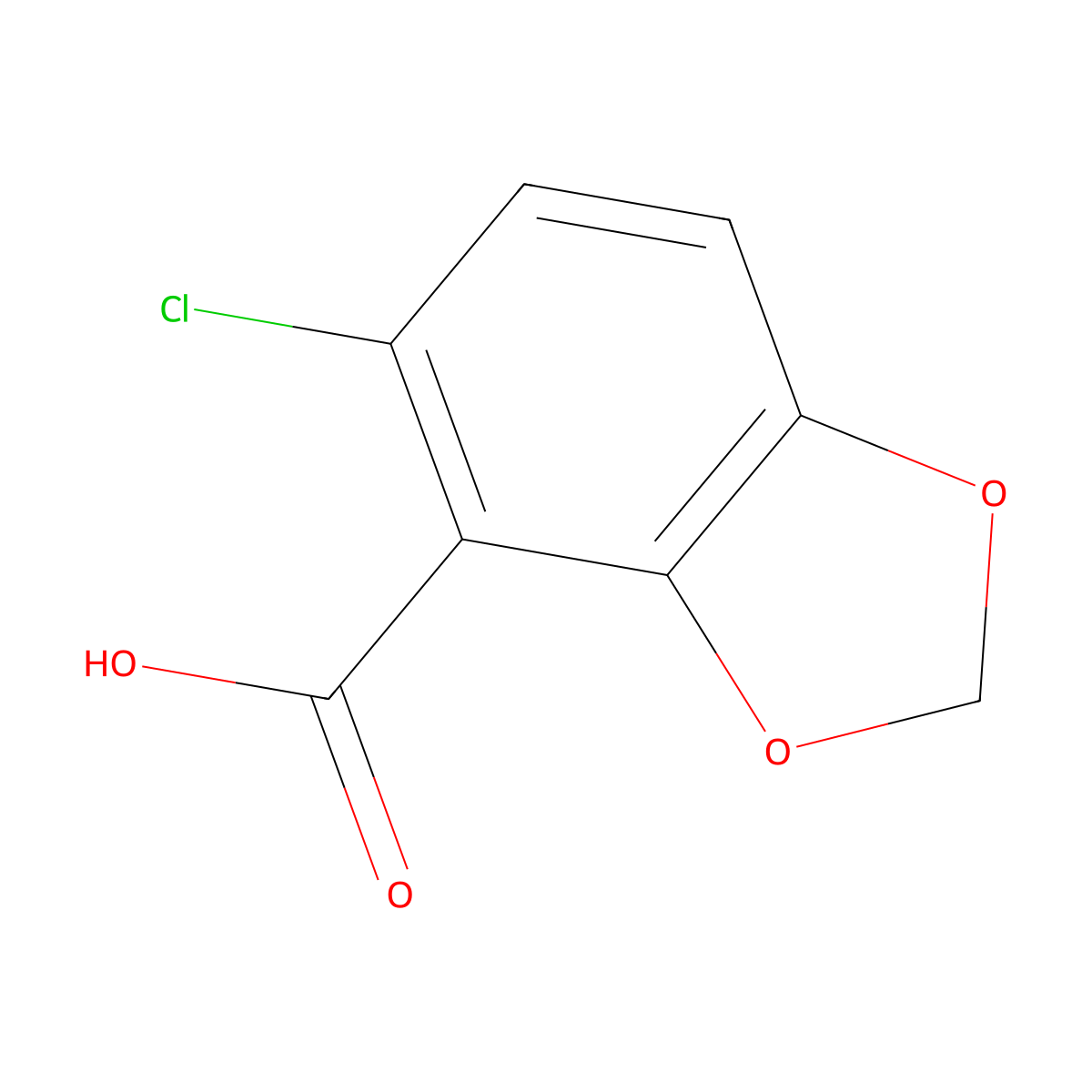 5-Chloro-1,3-benzodioxole-4-carboxylic acid molecular structure, CAS 379229-83-1
