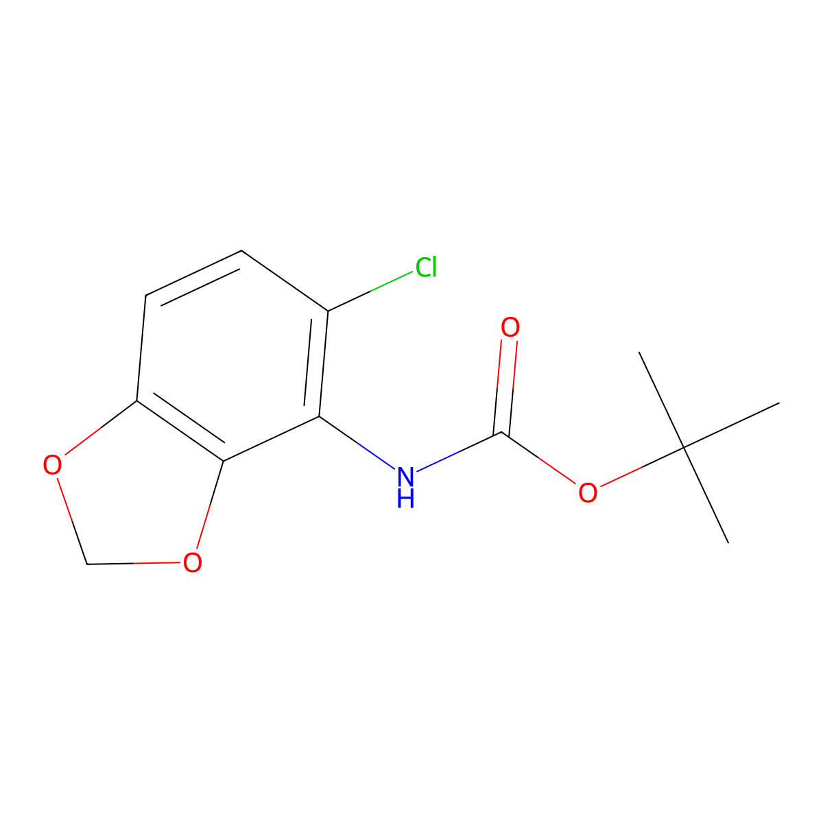 tert-Butyl (5-chlorobenzo[d][1,3]dioxol-4-yl)carbamate molecular structure, CAS 379229-84-2