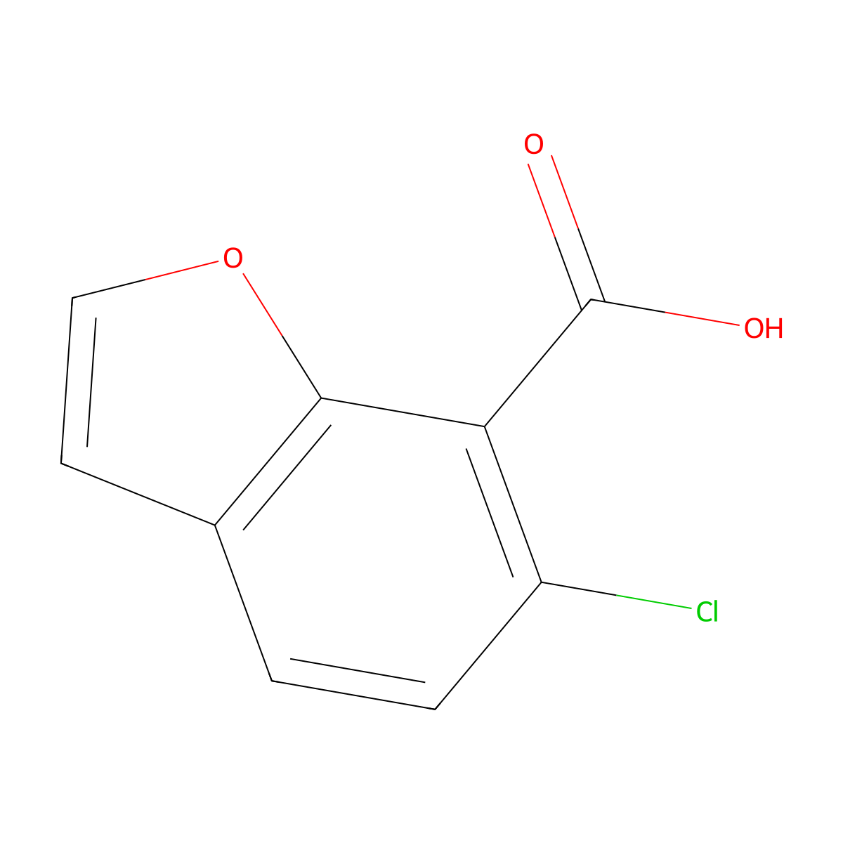 6-Chloro-1-benzofuran-7-carboxylic acid molecular structure, CAS 379230-47-4