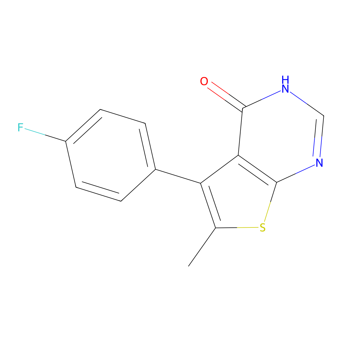 5-(4-fluorophenyl)-6-methylthieno[2,3-d]pyrimidin-4(3H)-one molecular structure, CAS 379236-06-3
