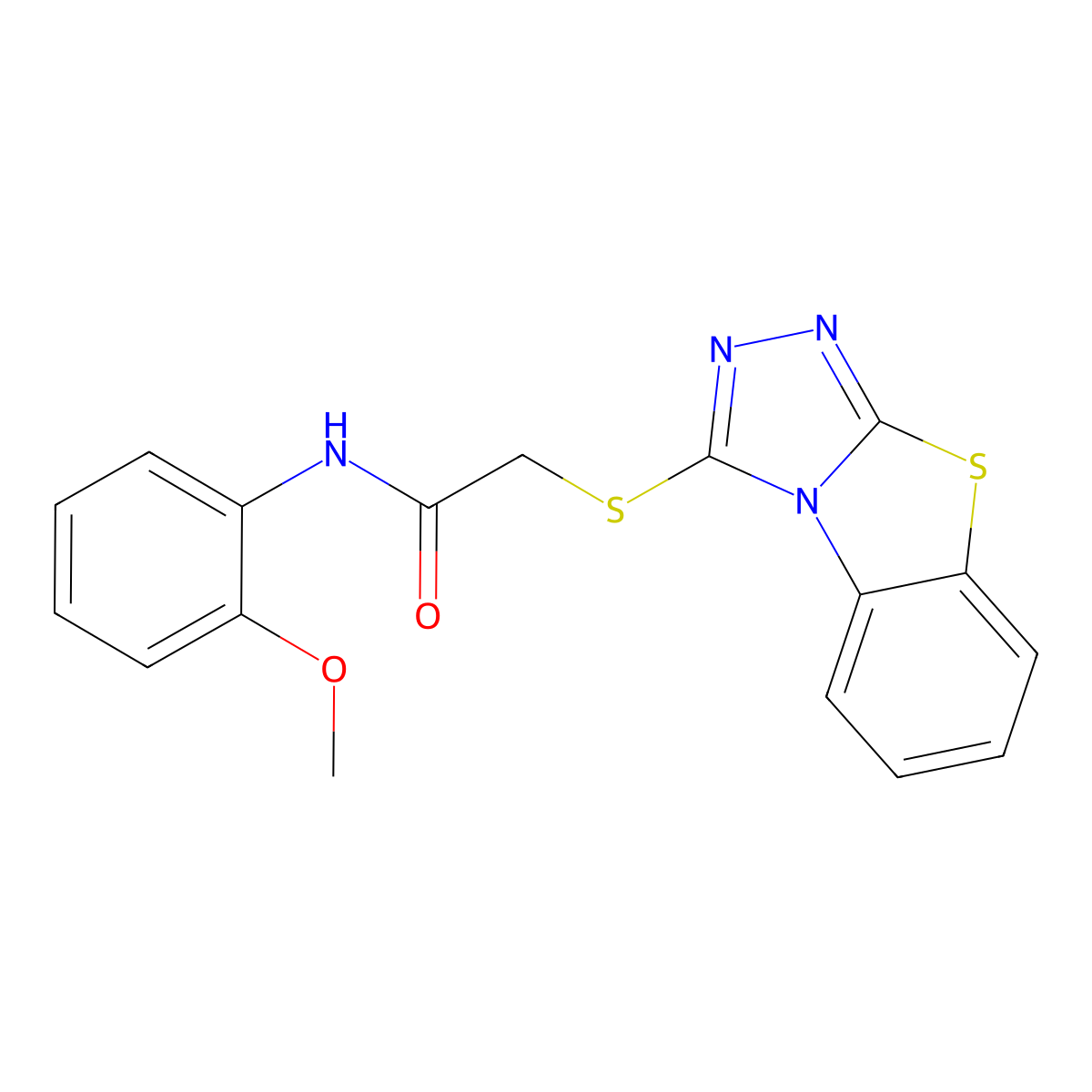 2-(benzo[4,5]thiazolo[2,3-c][1,2,4]triazol-3-ylthio)-N-(2-methoxyphenyl)acetamide molecular structure, CAS 379236-25-6