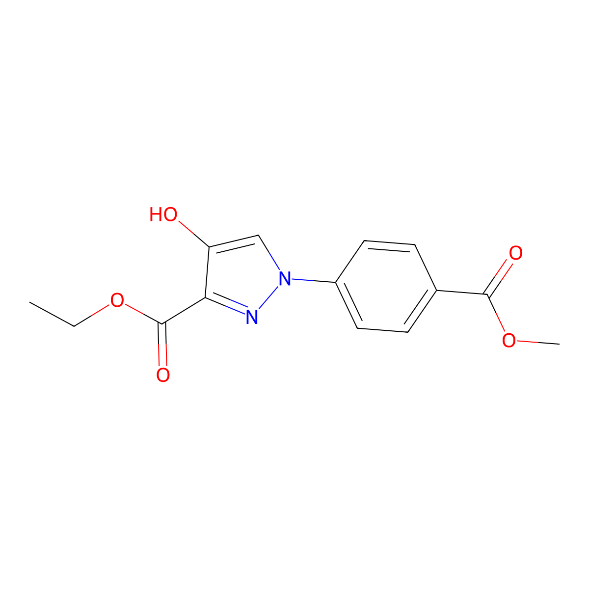 ethyl 4-hydroxy-1-(4-(methoxycarbonyl)phenyl)-1H-pyrazole-3-carboxylate molecular structure, CAS 379236-28-9