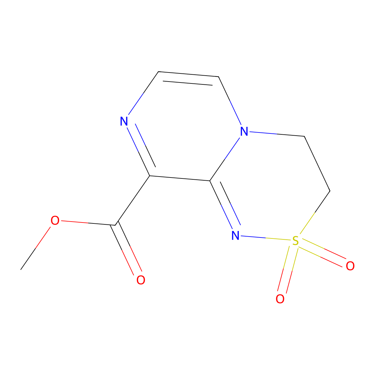 Methyl 3,4-dihydropyrazino[2,1-c][1,2,4]thiadiazine-9-carboxylate 2,2-dioxide molecular structure, CAS 379236-73-4