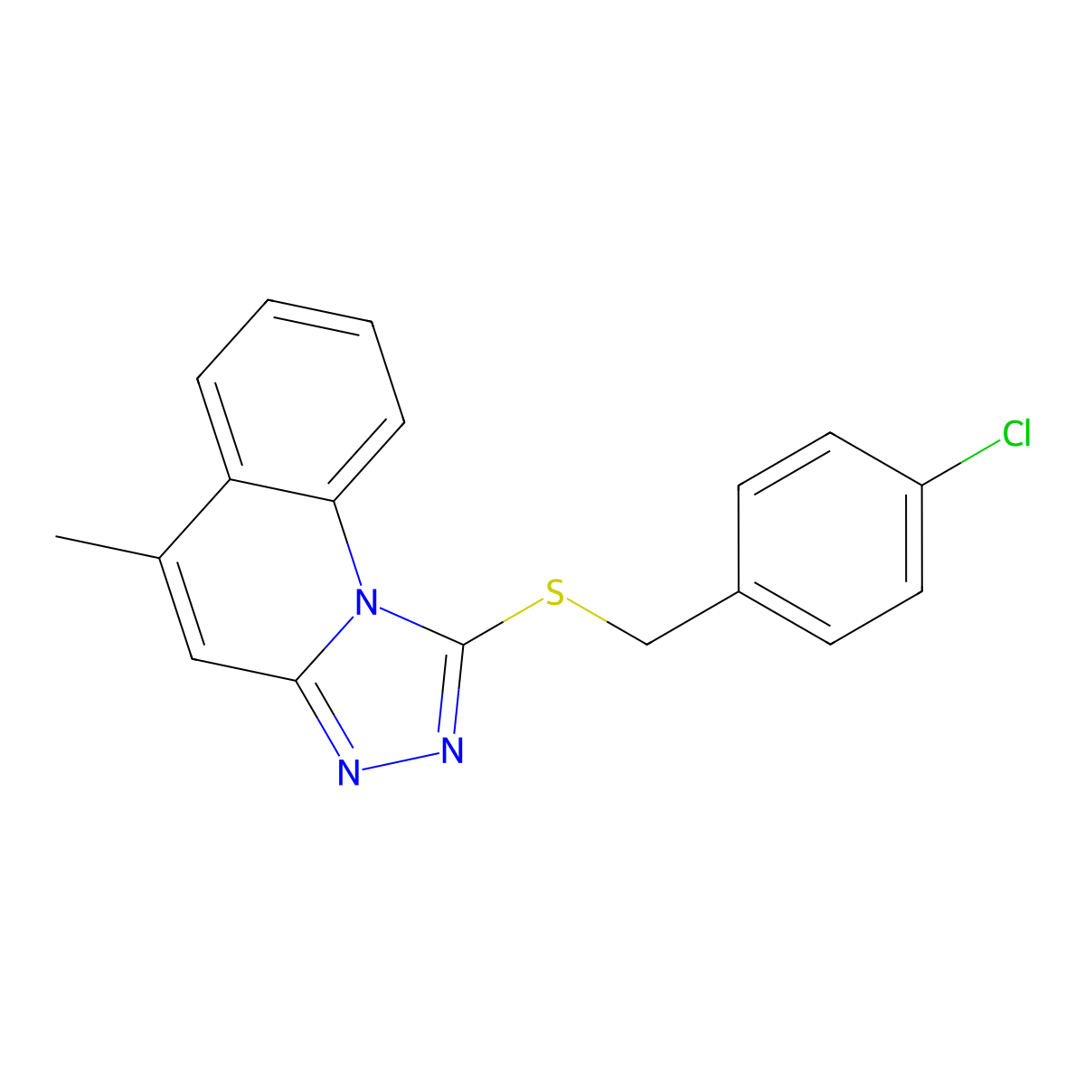 1-((4-Chlorobenzyl)thio)-5-methyl-[1,2,4]triazolo[4,3-a]quinoline molecular structure, CAS 379236-83-6