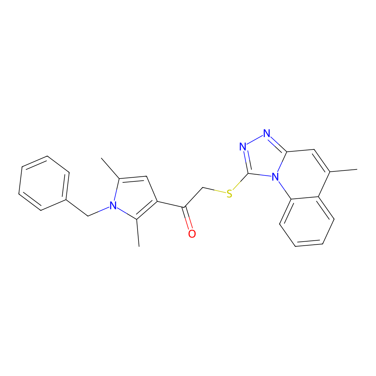 1-(1-benzyl-2,5-dimethyl-1H-pyrrol-3-yl)-2-[(5-methyl[1,2,4]triazolo[4,3-a]quinolin-1-yl)sulfanyl]ethanone molecular structure, CAS 379237-53-3