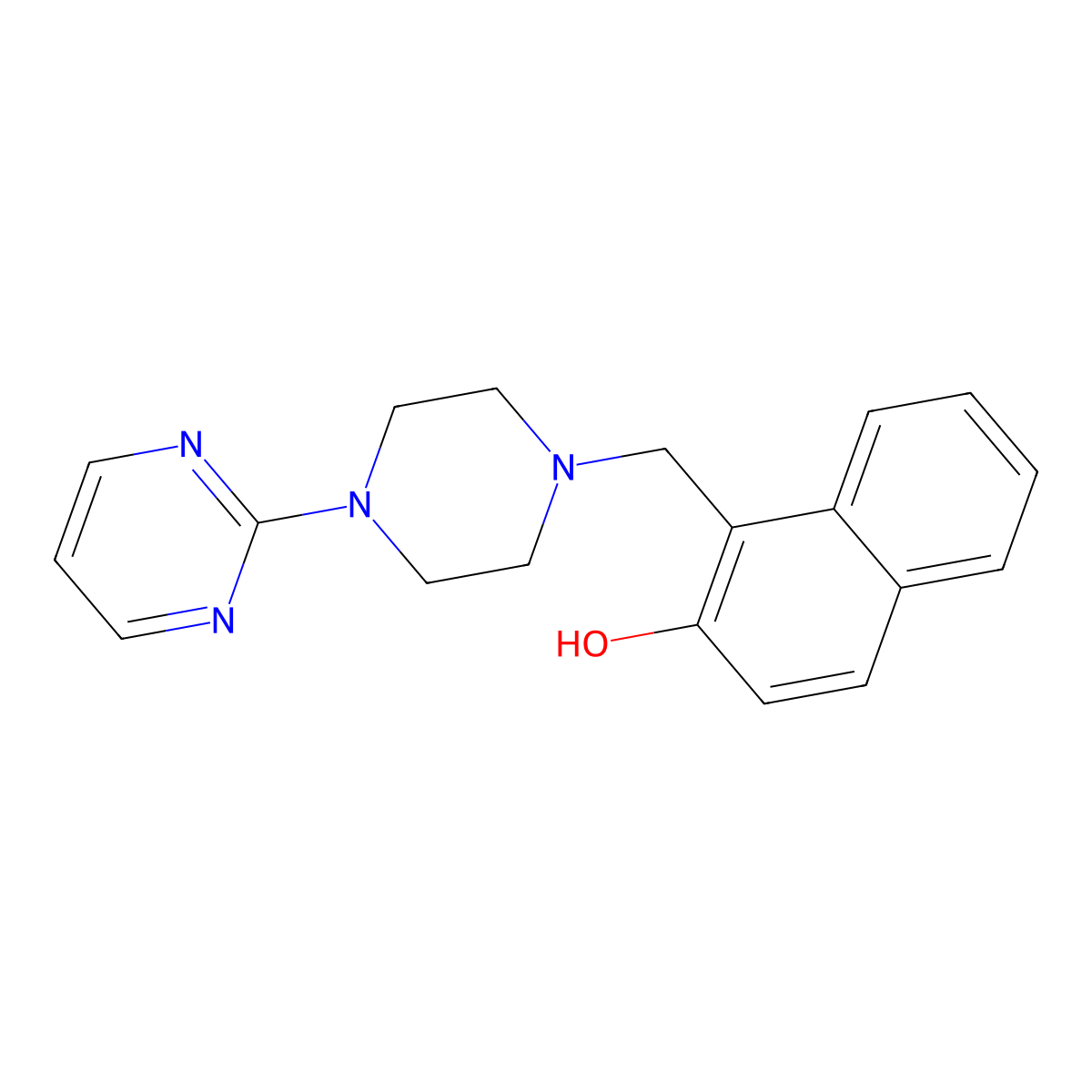 1-{[4-(Pyrimidin-2-yl)piperazin-1-yl]methyl}naphthalen-2-ol molecular structure, CAS 379237-74-8