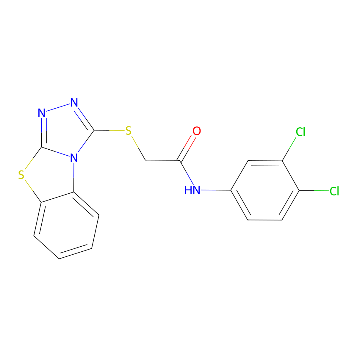 N-(3,4-dichlorophenyl)-2-([1,2,4]triazolo[3,4-b][1,3]benzothiazol-1-ylsulfanyl)acetamide molecular structure, CAS 379238-26-3