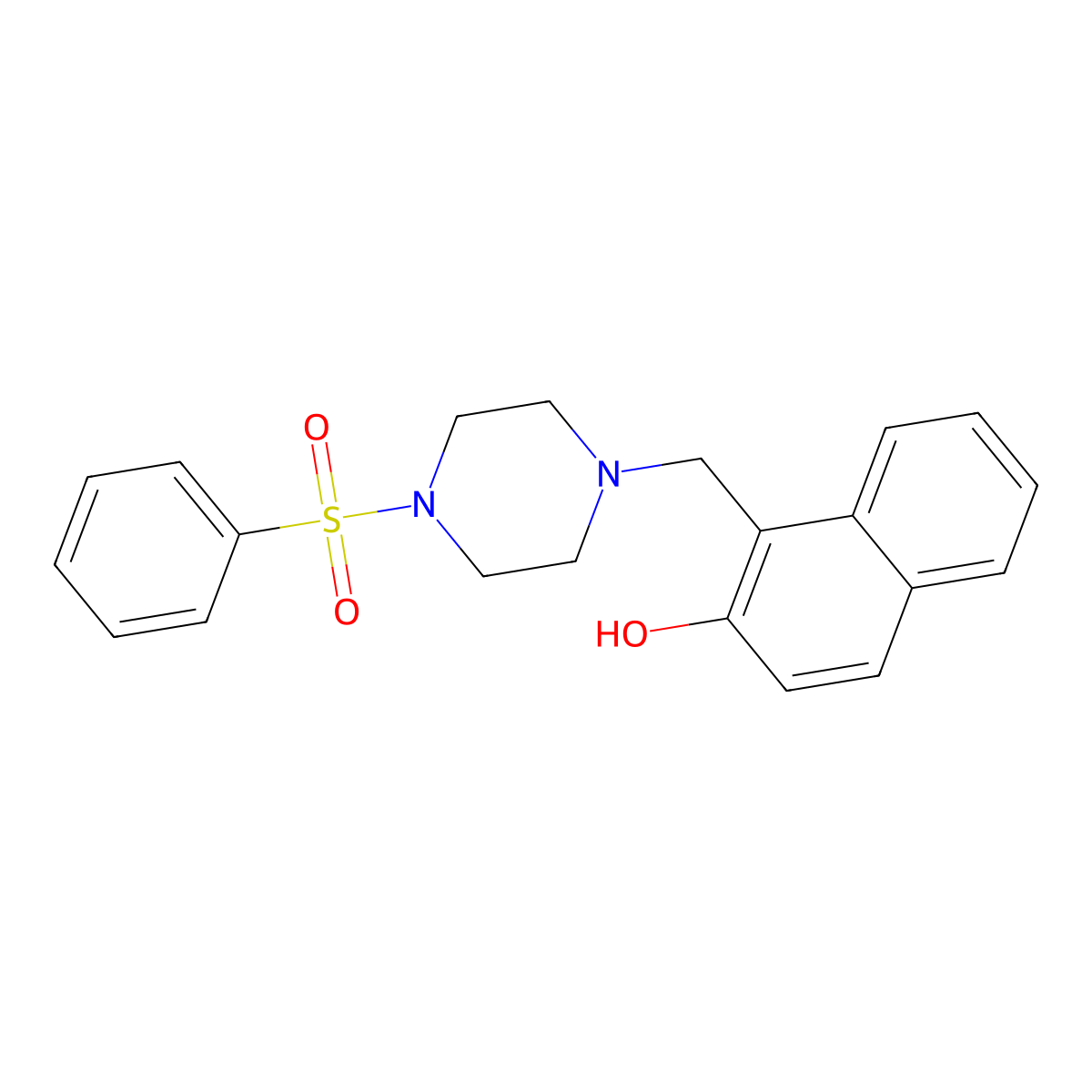 4-[(2-Hydroxynaphthyl)methyl]-1-(phenylsulfonyl)piperazine molecular structure, CAS 379238-31-0