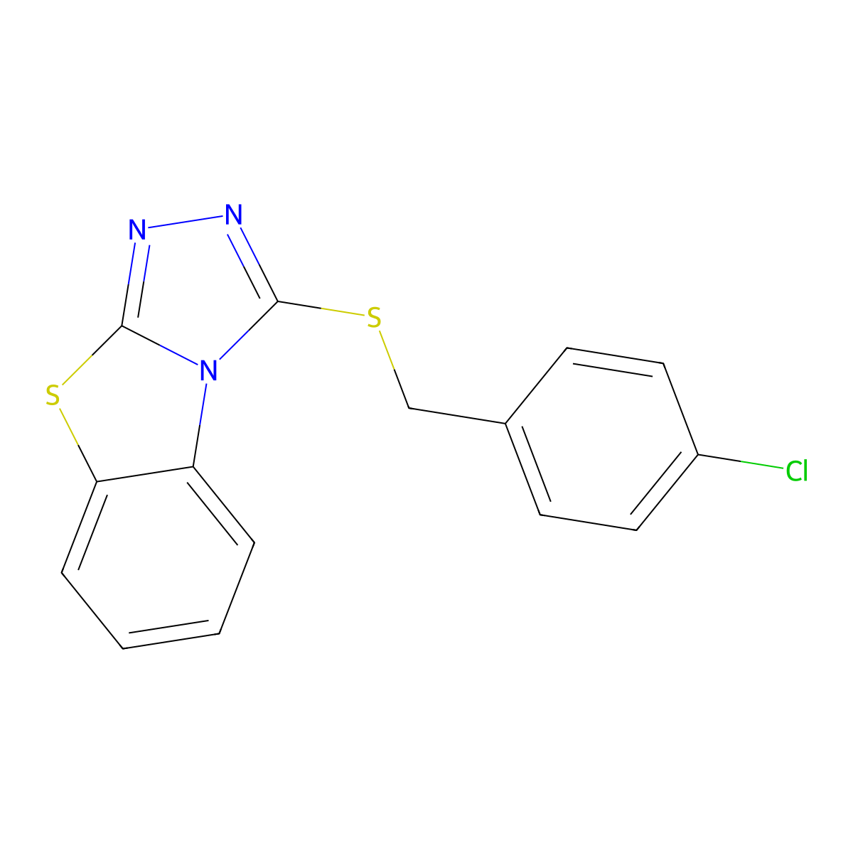 3-[(4-Chlorobenzyl)sulfanyl][1,2,4]triazolo[3,4-b][1,3]benzothiazole molecular structure, CAS 379238-40-1