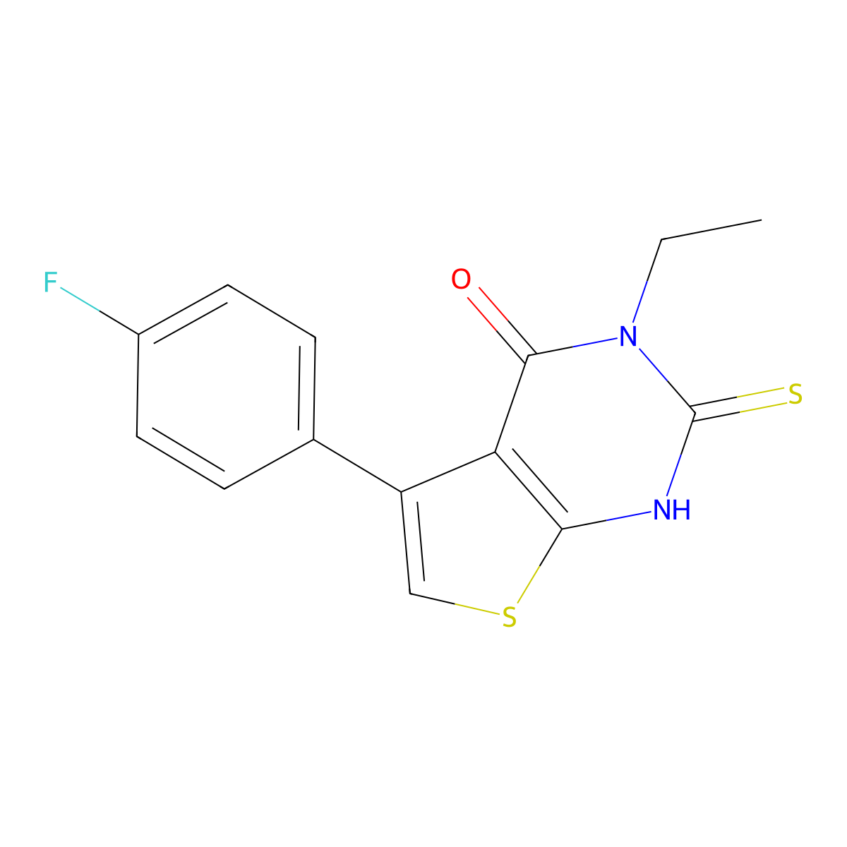 3-ethyl-5-(4-fluorophenyl)-2-sulfanyl-3H,4H-thieno[2,3-d]pyrimidin-4-one molecular structure, CAS 379238-47-8