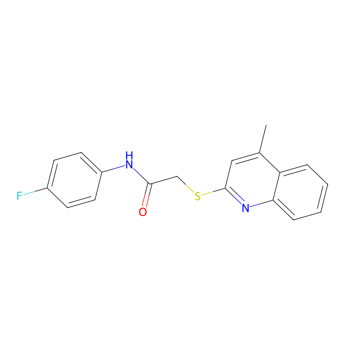 N-(4-fluorophenyl)-2-[(4-methylquinolin-2-yl)sulfanyl]acetamide molecular structure, CAS 379238-74-1