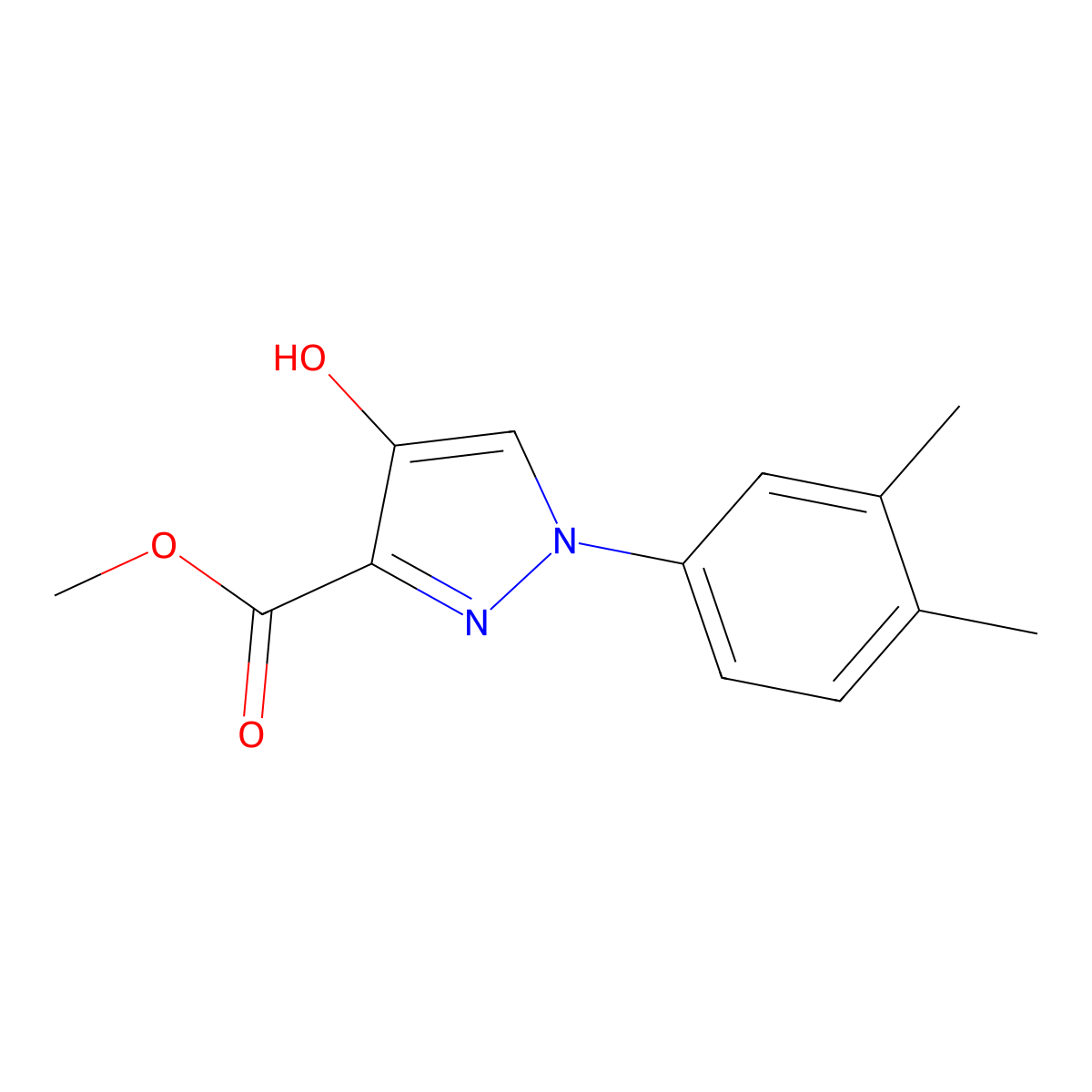 methyl 1-(3,4-dimethylphenyl)-4-hydroxy-1H-pyrazole-3-carboxylate molecular structure, CAS 379238-89-8