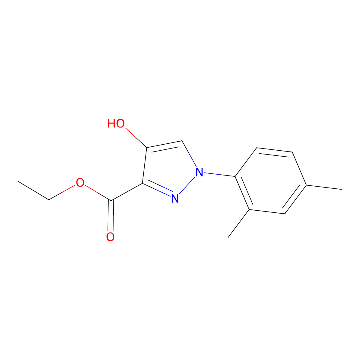 ethyl 1-(2,4-dimethylphenyl)-4-hydroxy-1H-pyrazole-3-carboxylate molecular structure, CAS 379238-90-1