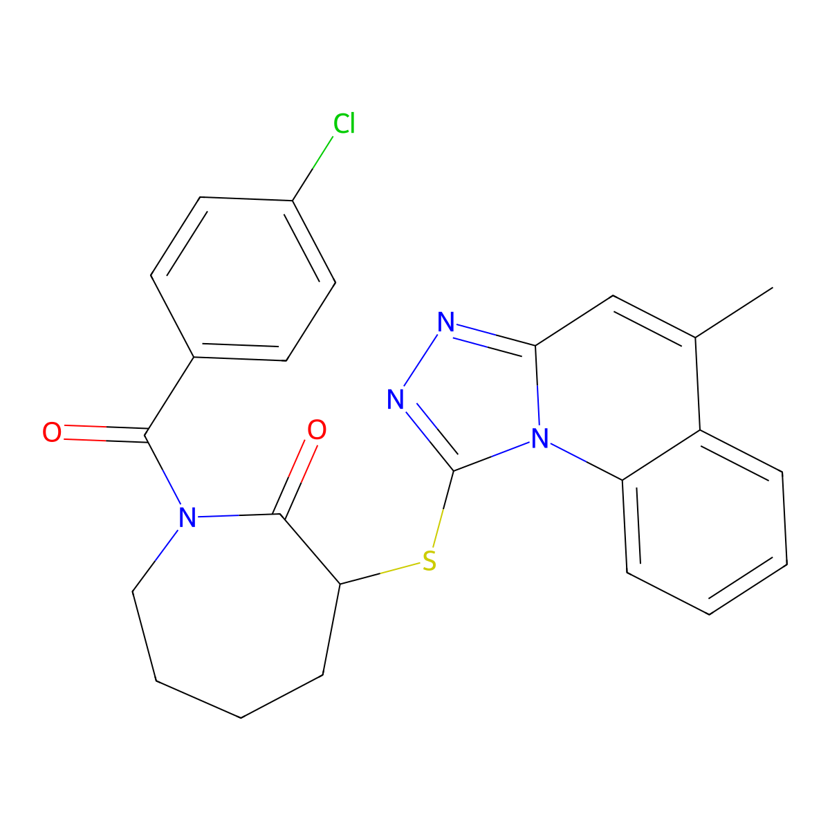 1-(4-Chlorobenzoyl)-3-({5-methyl-[1,2,4]triazolo[4,3-A]quinolin-1-YL}sulfanyl)azepan-2-one molecular structure, CAS 379238-98-9