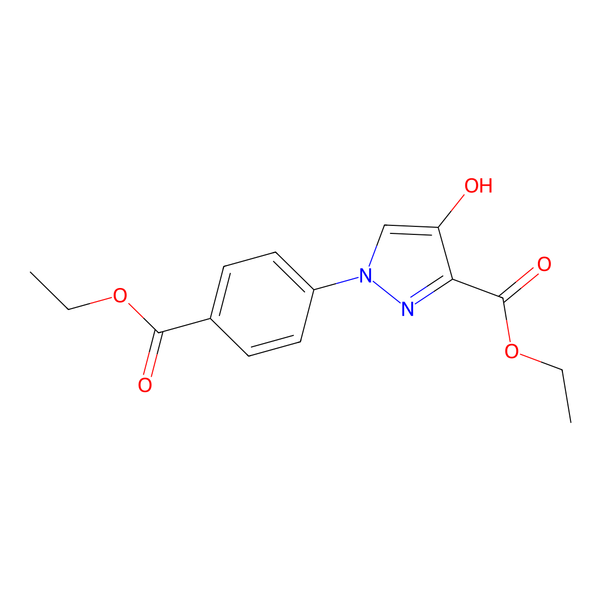 ethyl 1-[4-(ethoxycarbonyl)phenyl]-4-hydroxy-1H-pyrazole-3-carboxylate molecular structure, CAS 379239-02-8
