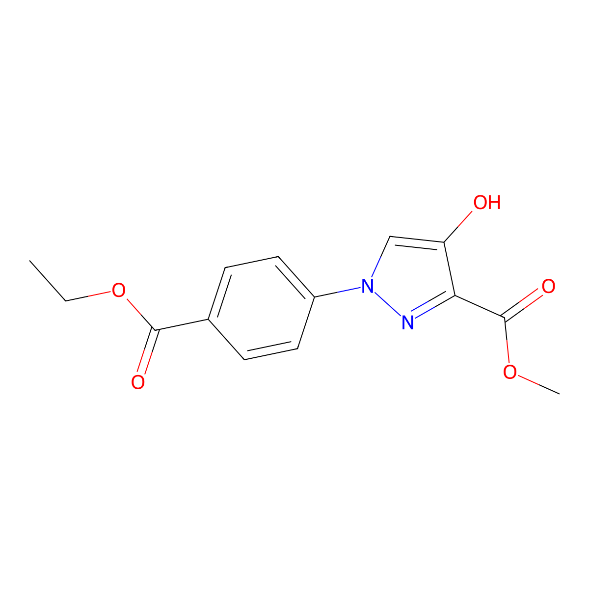 methyl 1-[4-(ethoxycarbonyl)phenyl]-4-hydroxy-1H-pyrazole-3-carboxylate molecular structure, CAS 379239-03-9