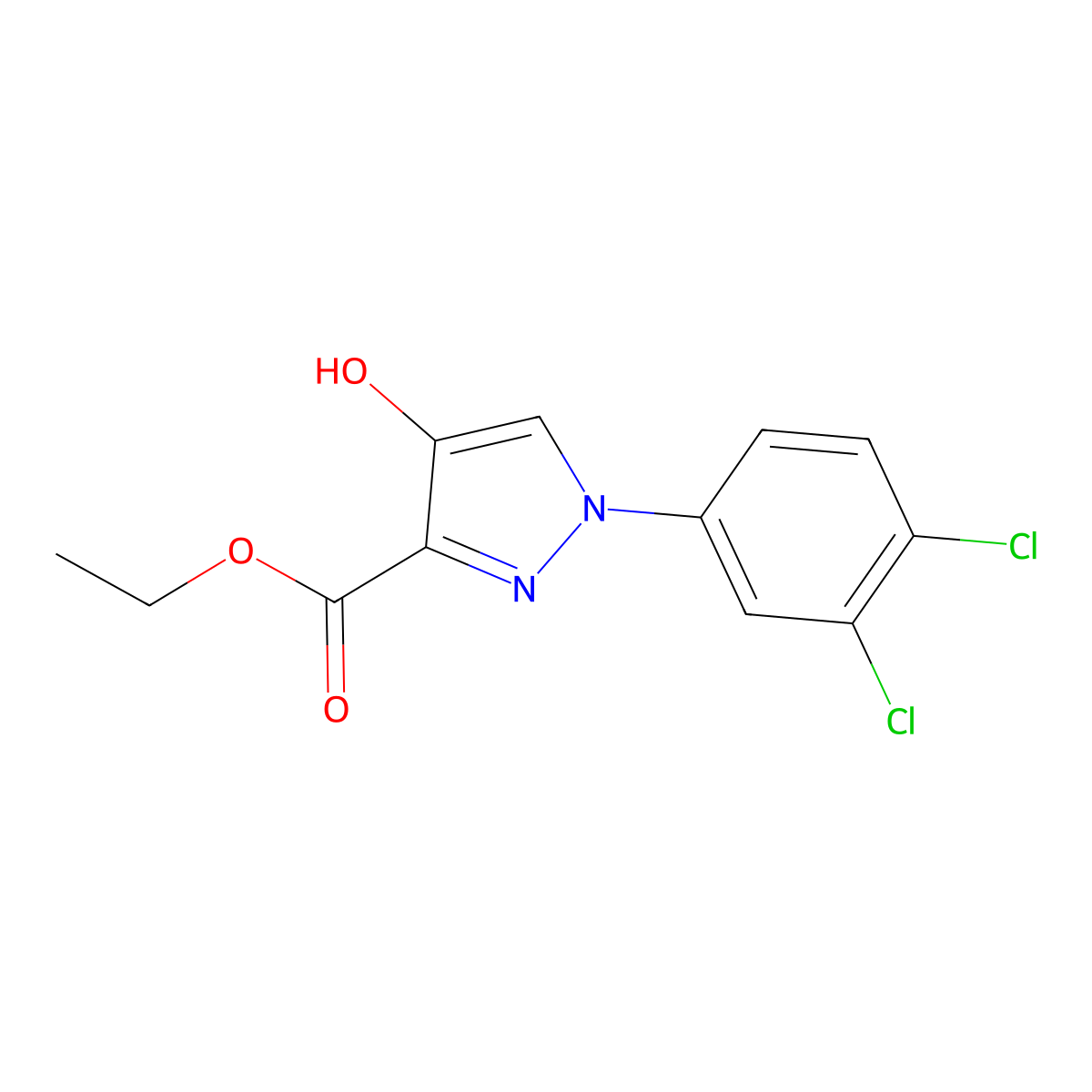 ethyl 1-(3,4-dichlorophenyl)-4-hydroxy-1H-pyrazole-3-carboxylate molecular structure, CAS 379239-10-8
