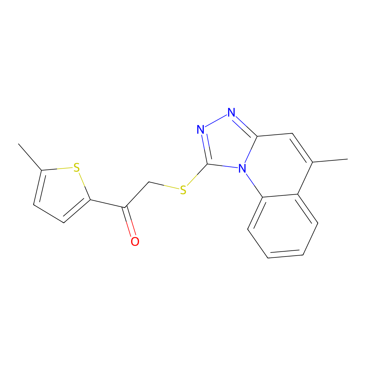 1-(5-Methylthiophen-2-yl)-2-[(5-methyl-[1,2,4]triazolo[4,3-a]quinolin-1-yl)sulfanyl]ethanone molecular structure, CAS 379239-32-4