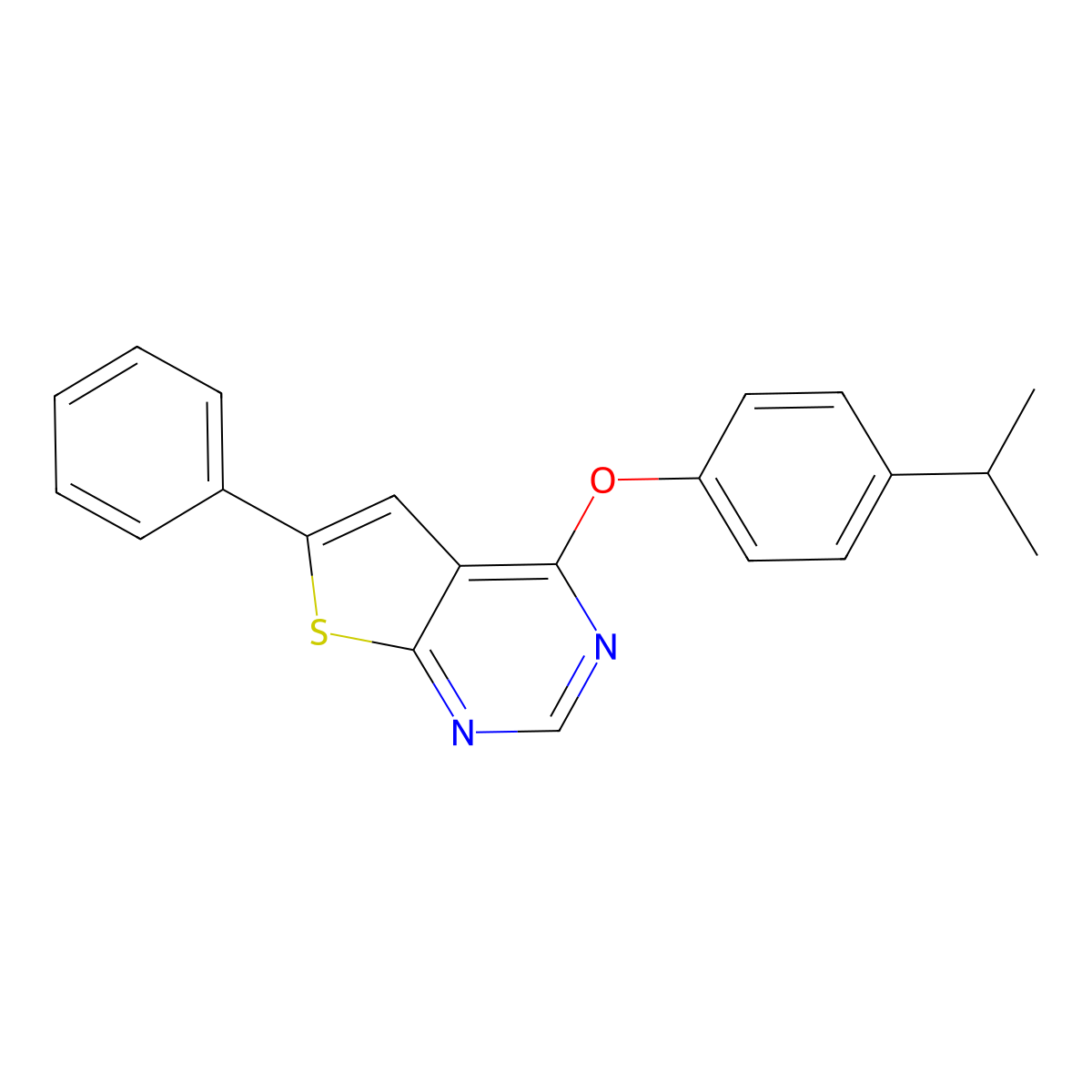4-(4-Isopropylphenoxy)-6-phenylthieno[2,3-d]pyrimidine molecular structure, CAS 379239-38-0