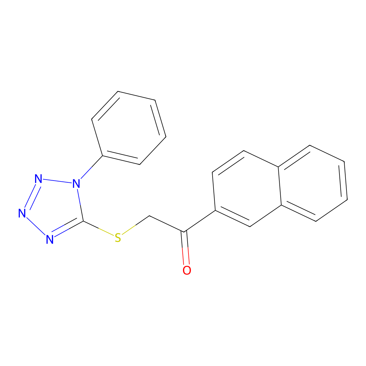 2-[(1-Phenyl-1H-tetrazole-5-ylthio)acetyl]naphthalene molecular structure, CAS 379239-44-8