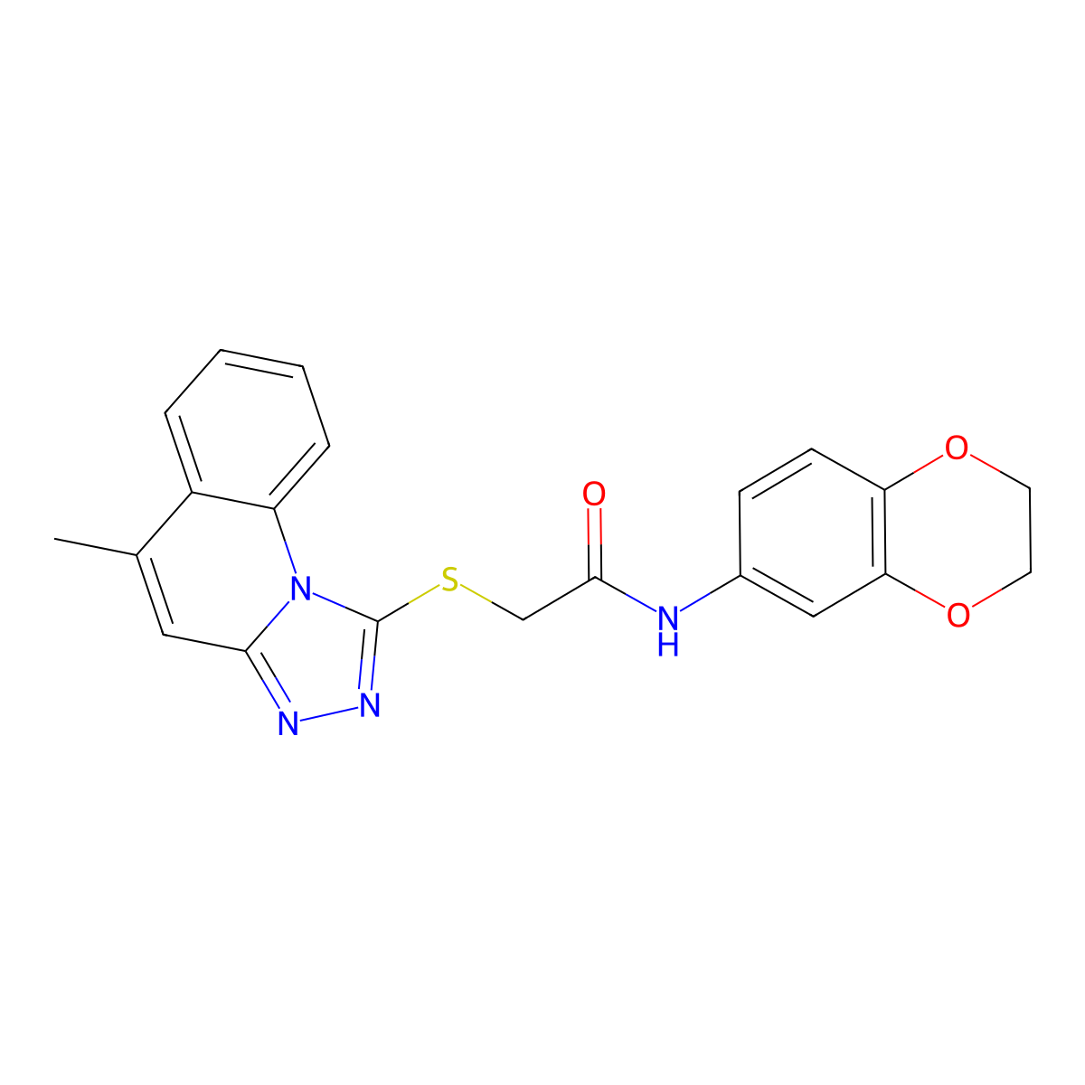 N-(2,3-Dihydro-1,4-benzodioxin-6-YL)-2-({5-methyl-[1,2,4]triazolo[4,3-A]quinolin-1-YL}sulfanyl)acetamide molecular structure, CAS 379239-46-0