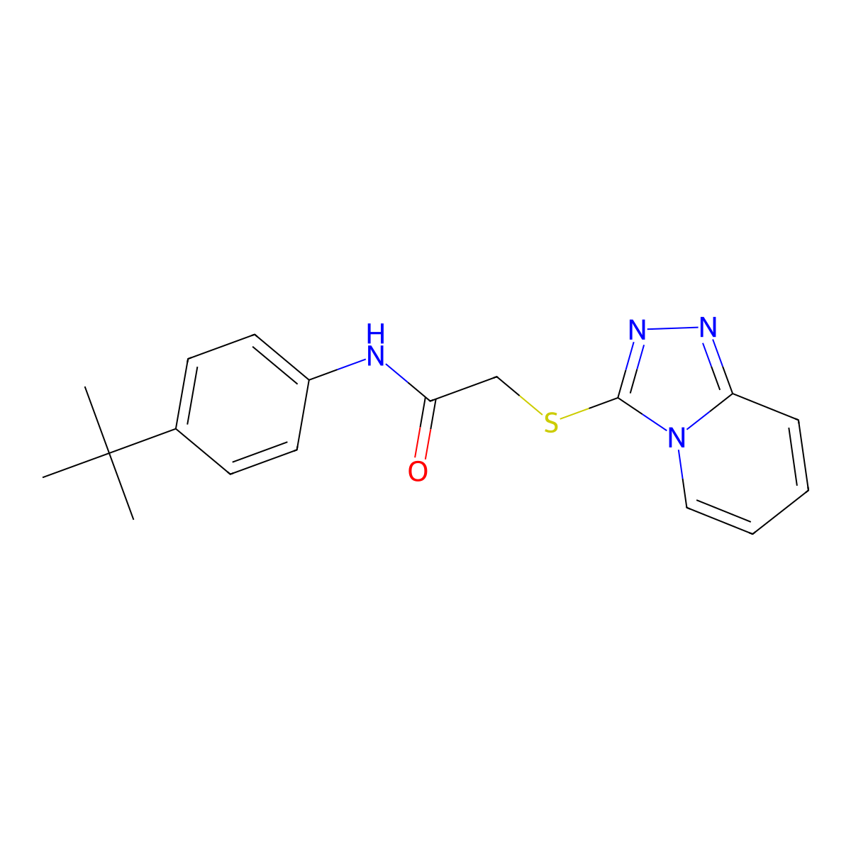 N-(4-tert-butylphenyl)-2-{[1,2,4]triazolo[4,3-a]pyridin-3-ylsulfanyl}acetamide molecular structure, CAS 379239-53-9