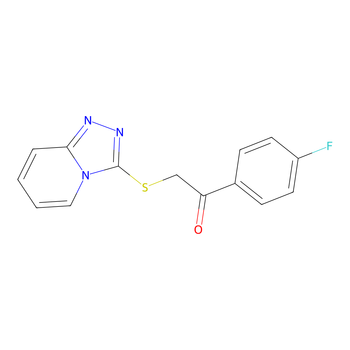 2-([1,2,4]Triazolo[4,3-a]pyridin-3-ylthio)-1-(4-fluorophenyl)ethanone molecular structure, CAS 379239-59-5