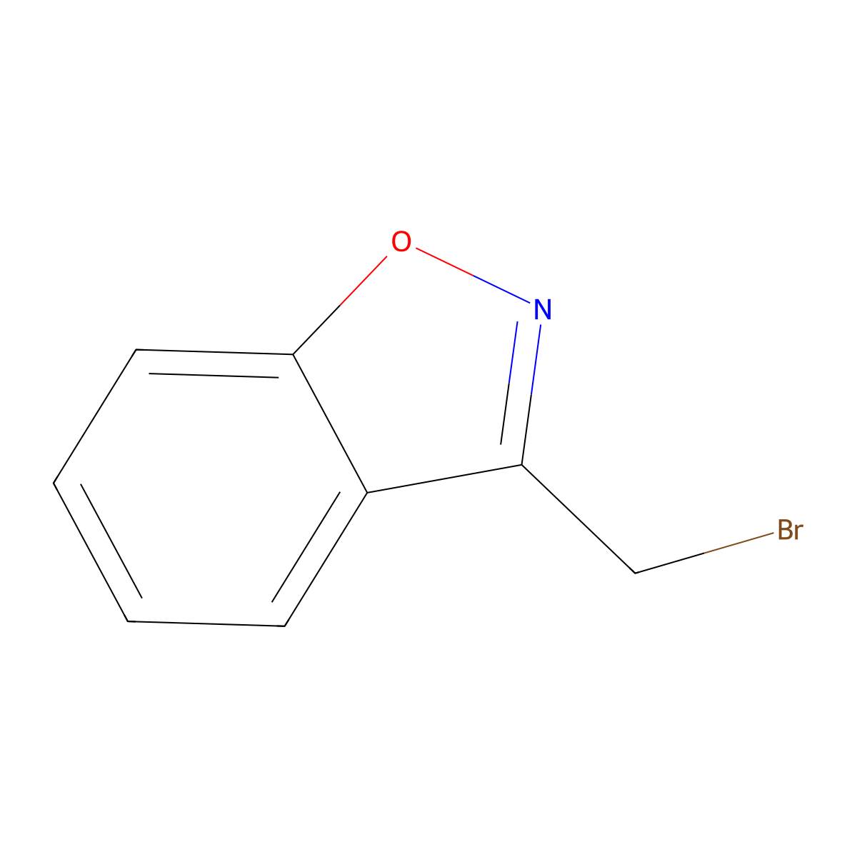 1,2-Benzisoxazole, 3-(bromomethyl)- molecular structure, CAS 37924-85-9