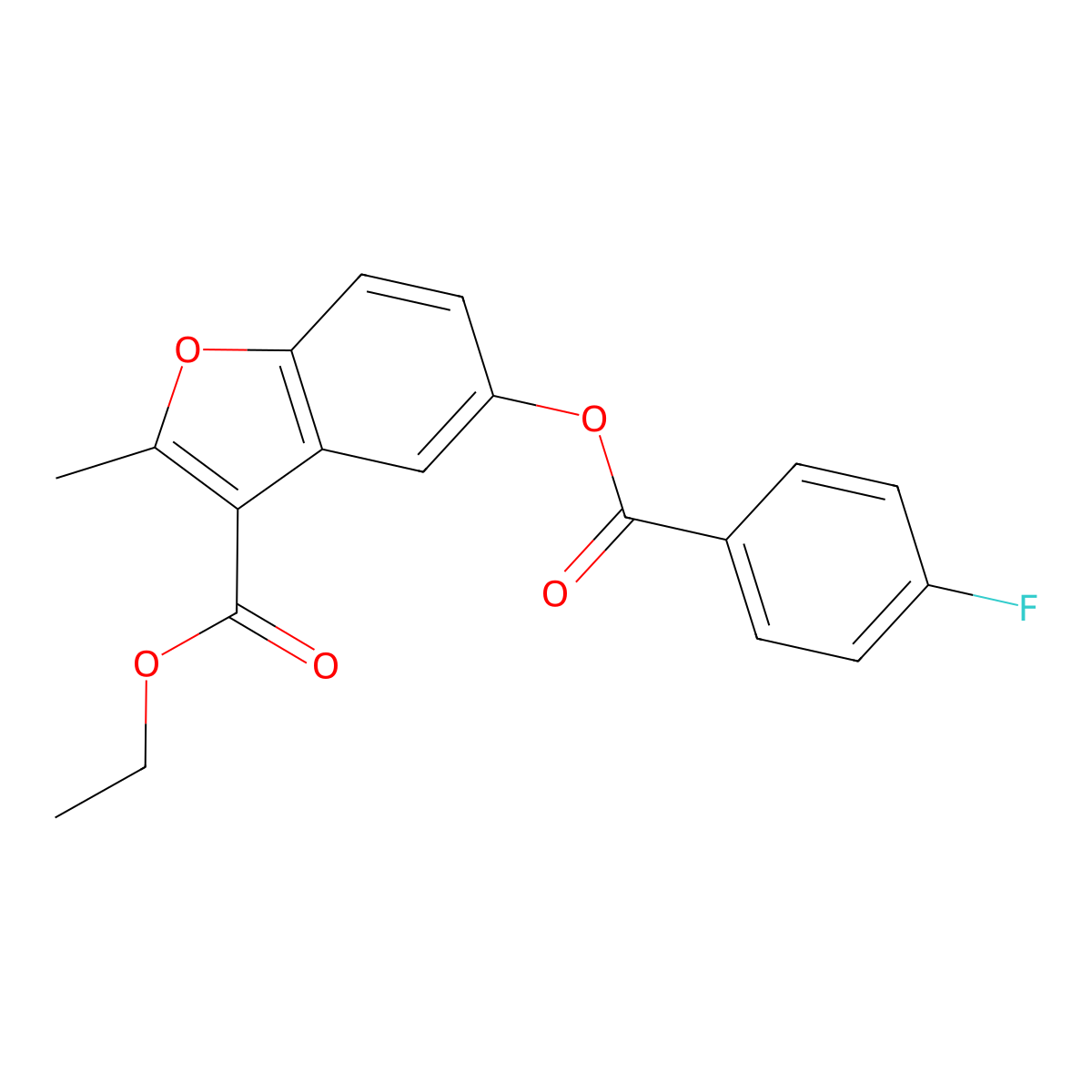 3-(Ethoxycarbonyl)-2-methylbenzo[b]furan-5-yl 4-fluorobenzoate molecular structure, CAS 379240-92-3