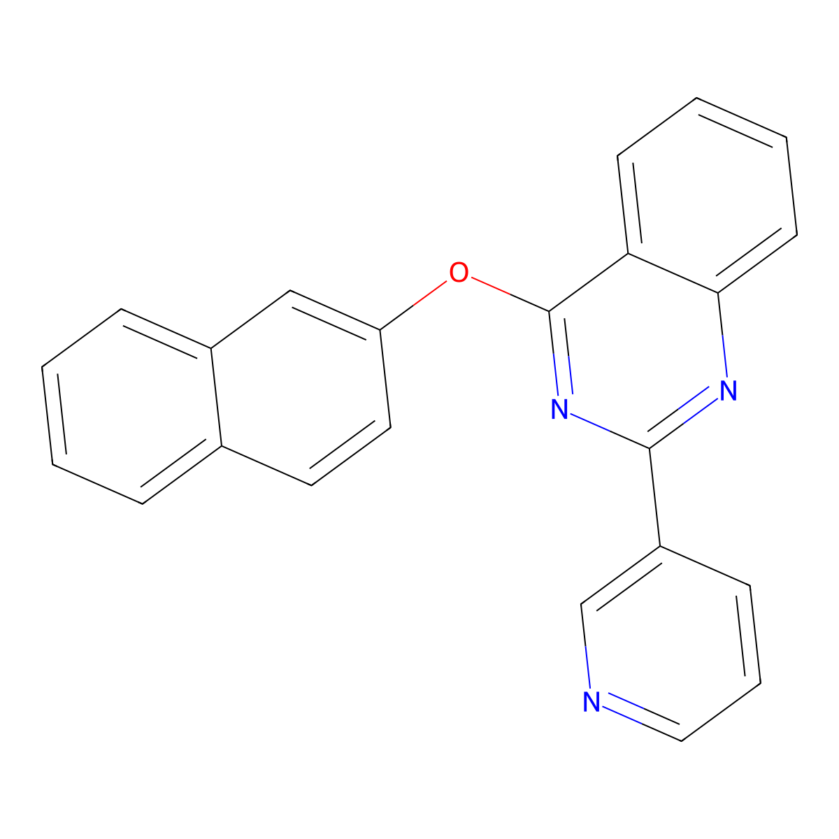 4-(Naphthalen-2-yloxy)-2-(pyridin-3-yl)quinazoline molecular structure, CAS 379241-40-4