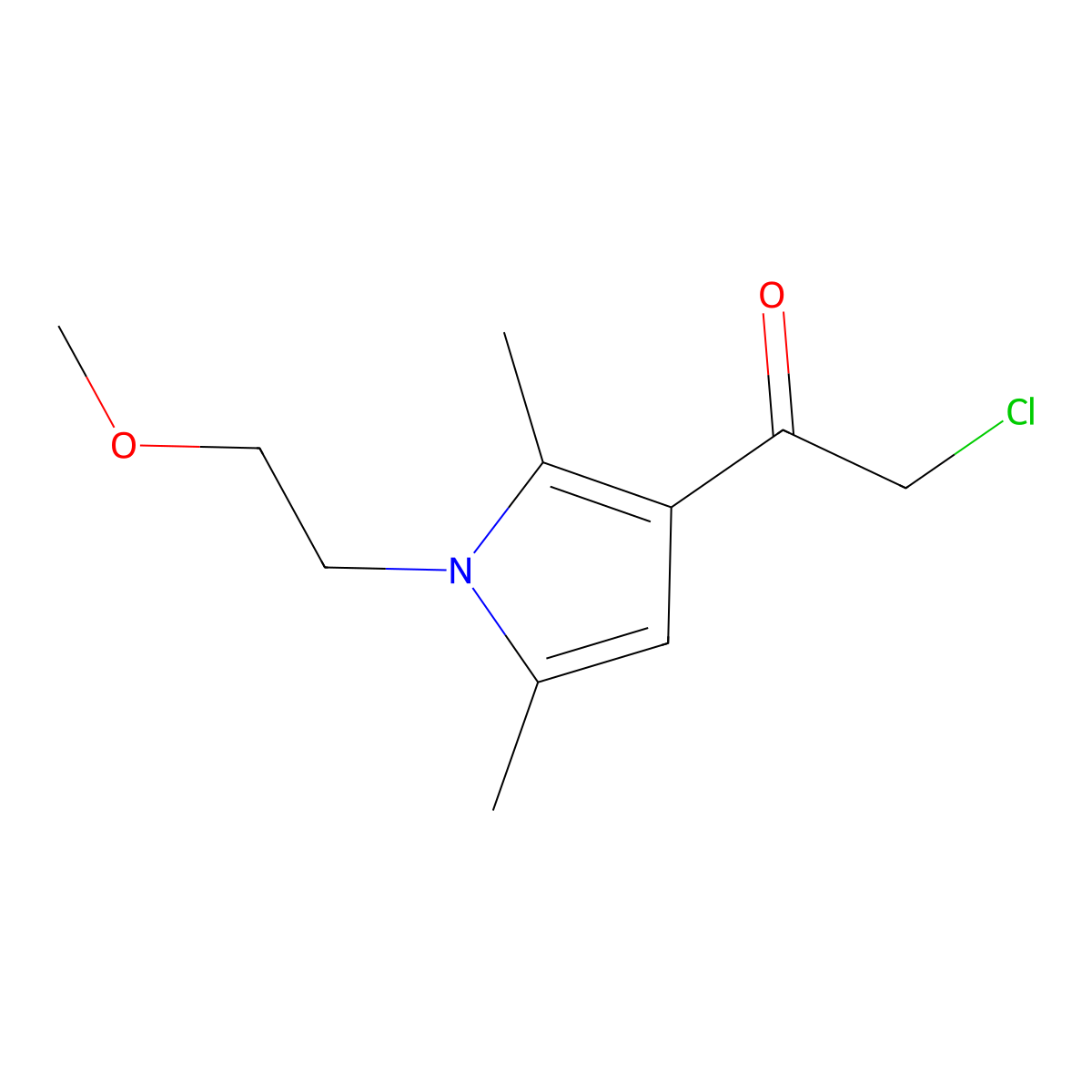 2-chloro-1-[1-(2-methoxyethyl)-2,5-dimethyl-1H-pyrrol-3-yl]ethan-1-one molecular structure, CAS 379241-47-1