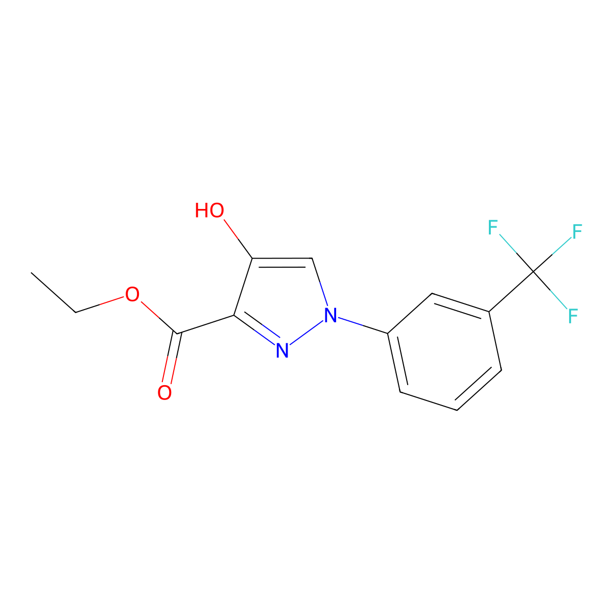 ethyl 4-hydroxy-1-(3-(trifluoromethyl)phenyl)-1H-pyrazole-3-carboxylate molecular structure, CAS 379241-52-8