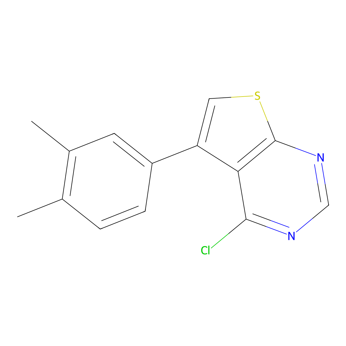 4-Chloro-5-(3,4-dimethylphenyl)thieno[2,3-d]pyrimidine molecular structure, CAS 379241-56-2