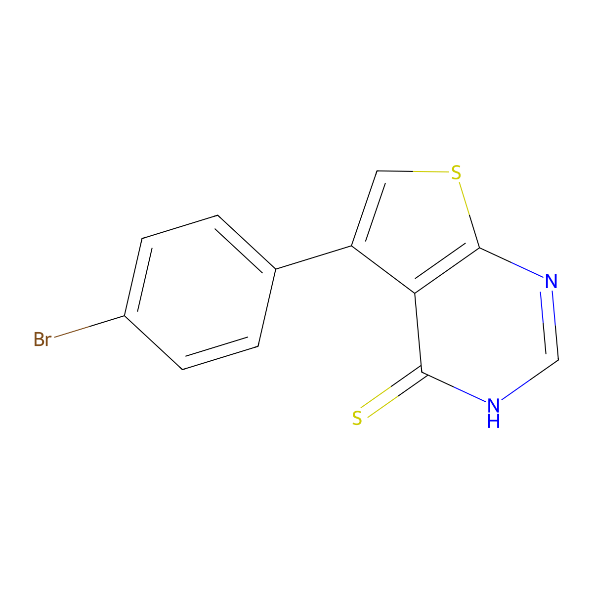 5-(4-Bromophenyl)thieno[2,3-d]pyrimidine-4-thiol molecular structure, CAS 379241-58-4
