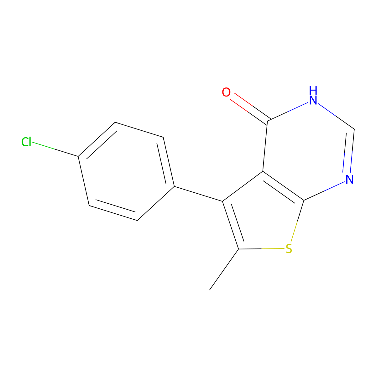 5-(4-chlorophenyl)-6-methylthieno[2,3-d]pyrimidin-4(3H)-one molecular structure, CAS 379241-59-5