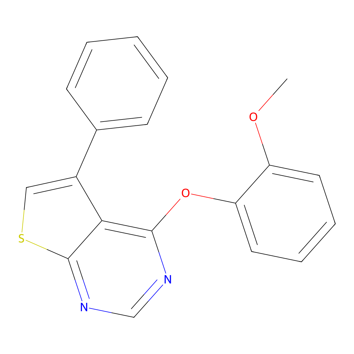 4-(2-Methoxyphenoxy)-5-phenylthieno[2,3-d]pyrimidine molecular structure, CAS 379241-69-7