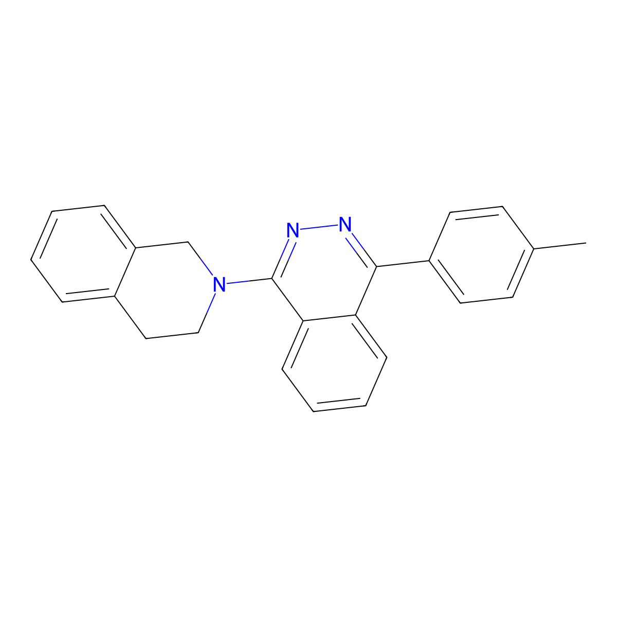 1-(3,4-dihydroisoquinolin-2(1H)-yl)-4-(4-methylphenyl)phthalazine molecular structure, CAS 379241-83-5