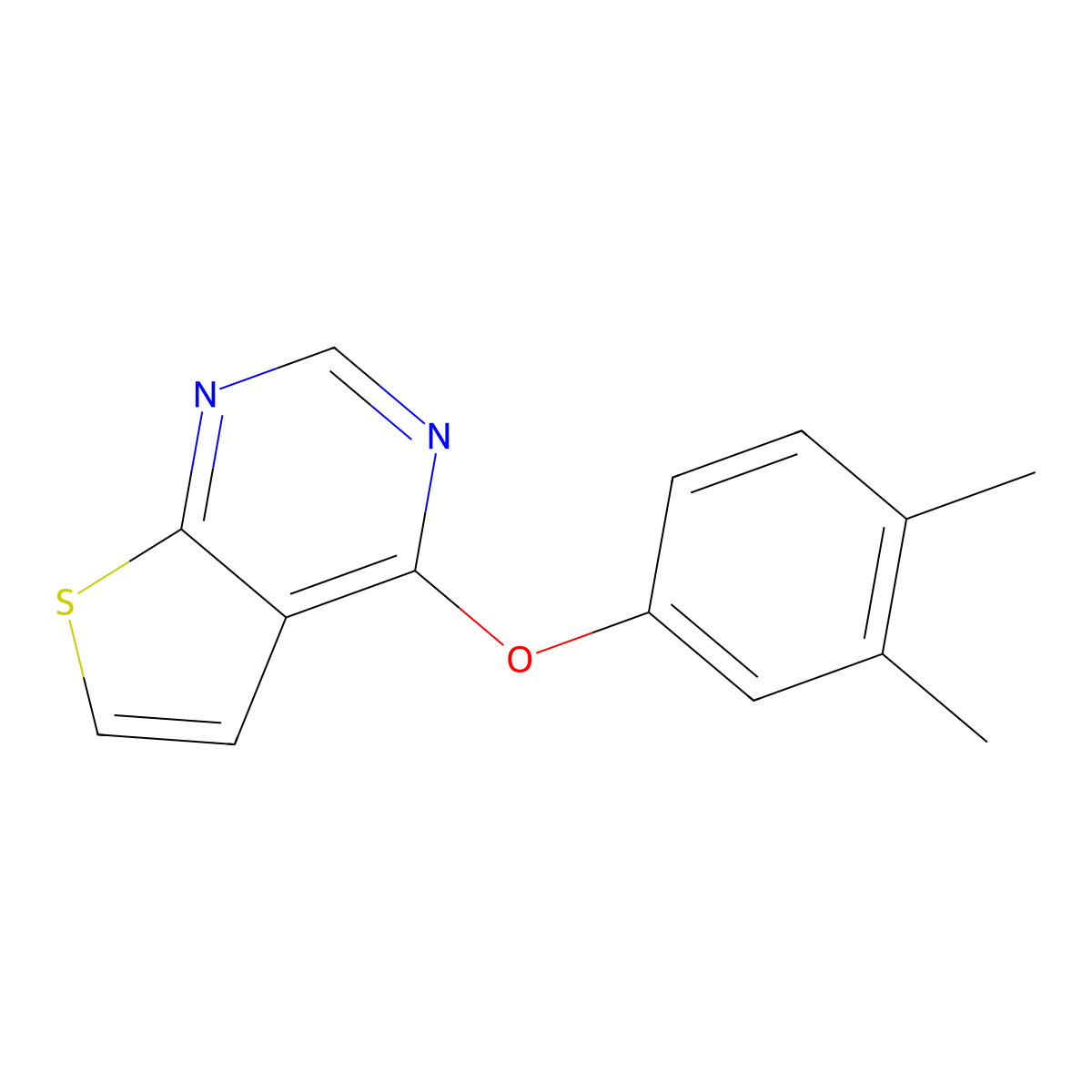 4-(3,4-Dimethylphenoxy)thieno[2,3-d]pyrimidine molecular structure, CAS 379242-59-8