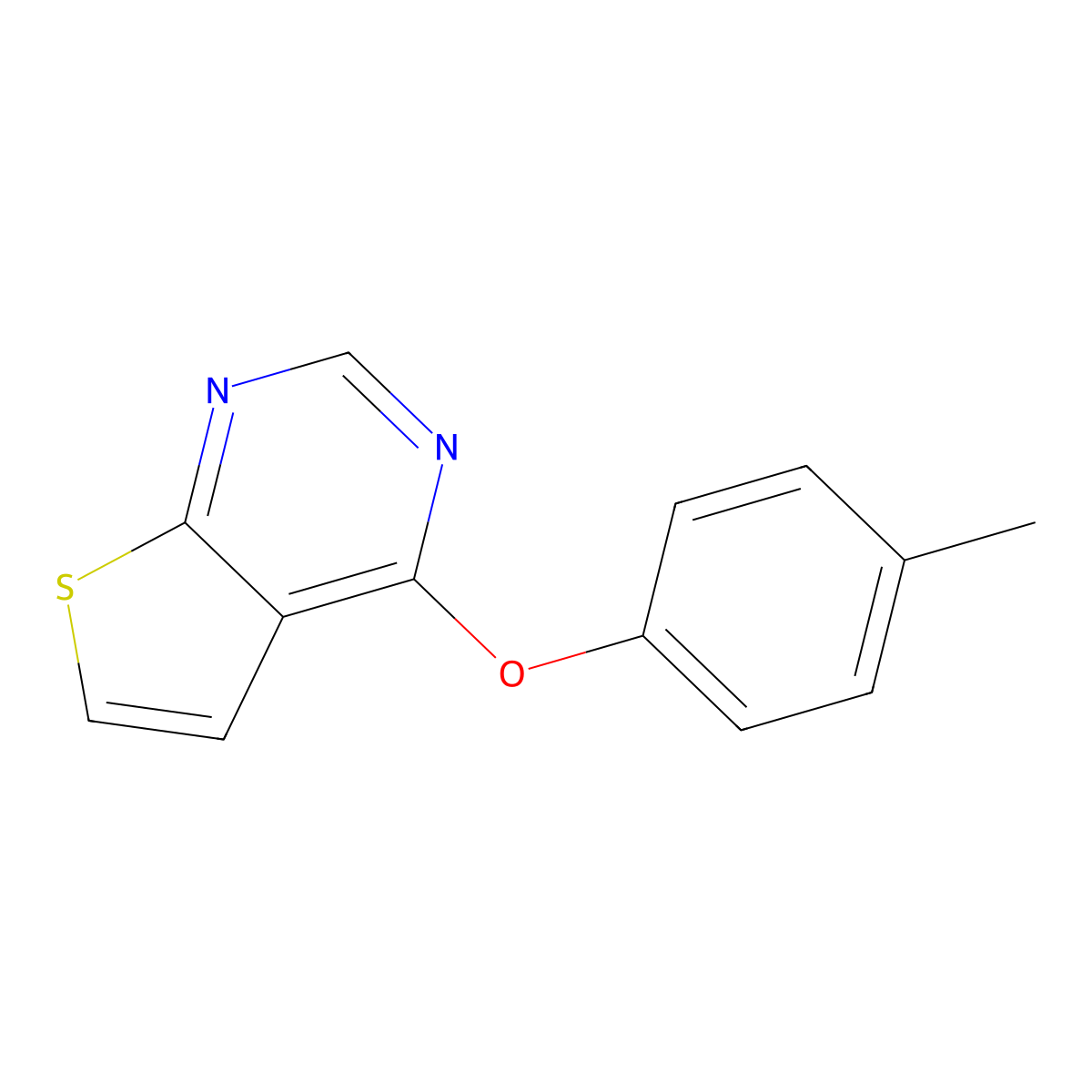 4-(4-Methylphenoxy)thieno[2,3-d]pyrimidine molecular structure, CAS 379242-61-2