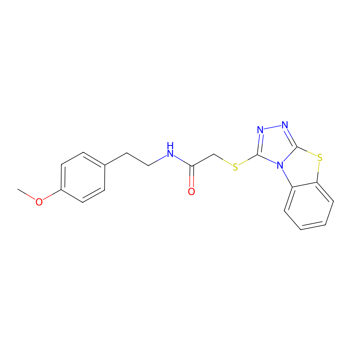 N-[2-(4-methoxyphenyl)ethyl]-2-{7-thia-2,4,5-triazatricyclo[6.4.0.0^{2,6}]dodeca-1(8),3,5,9,11-pentaen-3-ylsulfanyl}acetamide molecular structure, CAS 379242-72-5