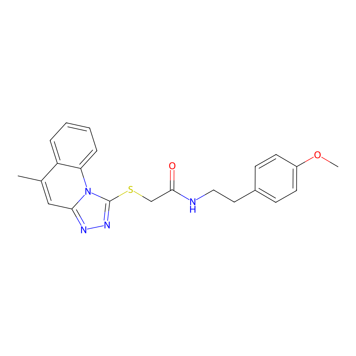 N-[2-(4-Methoxyphenyl)ethyl]-2-({5-methyl-[1,2,4]triazolo[4,3-A]quinolin-1-YL}sulfanyl)acetamide molecular structure, CAS 379242-82-7