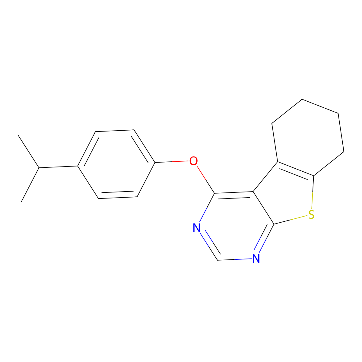 4-(4-Isopropylphenoxy)-5,6,7,8-tetrahydro[1]benzothieno[2,3-d]pyrimidine molecular structure, CAS 379242-83-8