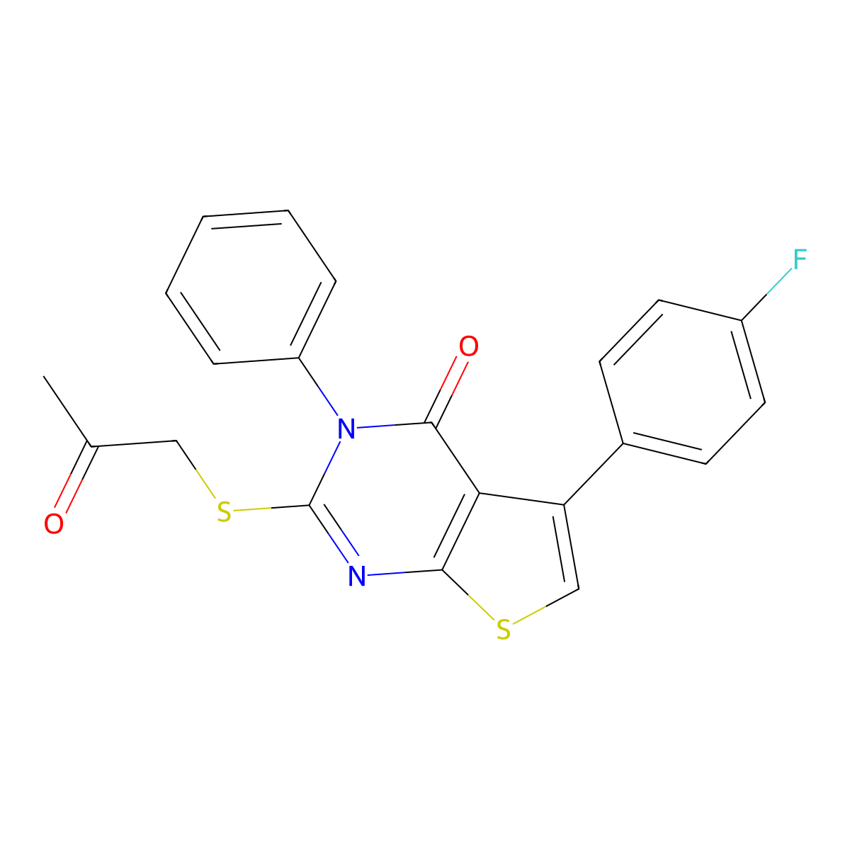5-(4-Fluorophenyl)-2-[(2-oxopropyl)thio]-3-phenylthieno[2,3-d]pyrimidin-4(3H)-one molecular structure, CAS 379244-17-4
