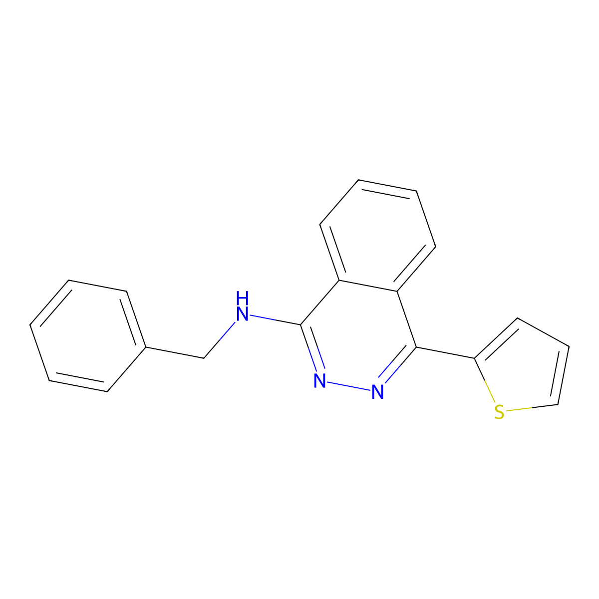 N-benzyl-4-thiophen-2-ylphthalazin-1-amine molecular structure, CAS 379244-72-1