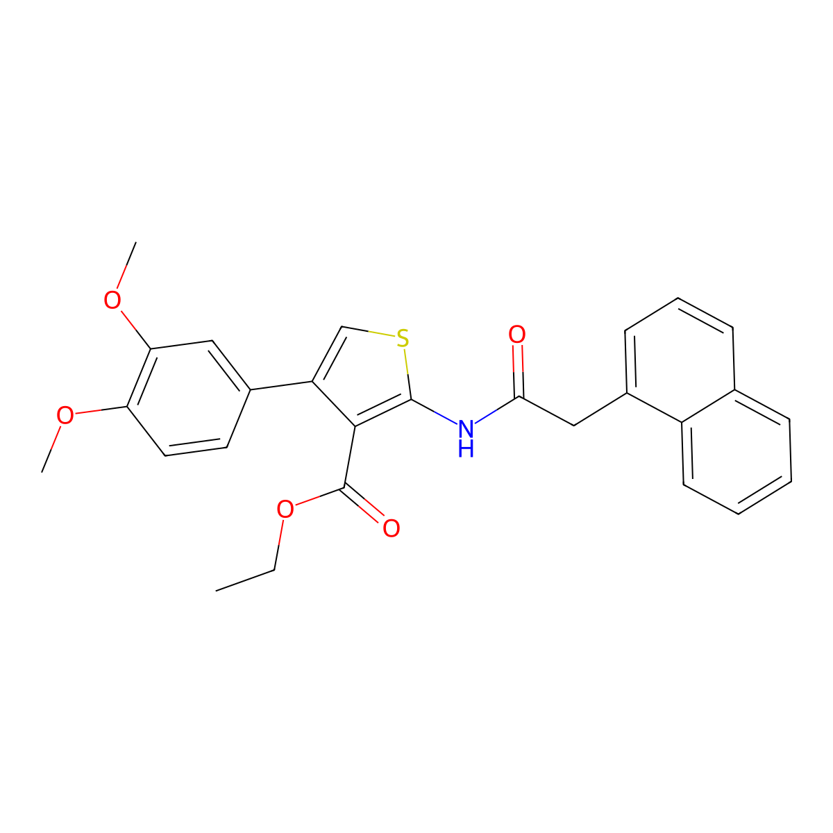 Ethyl 4-(3,4-dimethoxyphenyl)-2-[(1-naphthylacetyl)amino]-3-thiophenecarboxylate molecular structure, CAS 379245-50-8